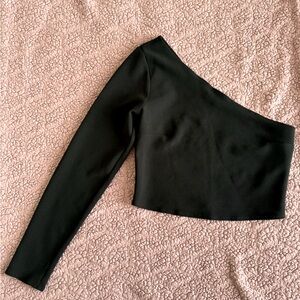 Abercrombie and Fitch black, one sleeve cropped top